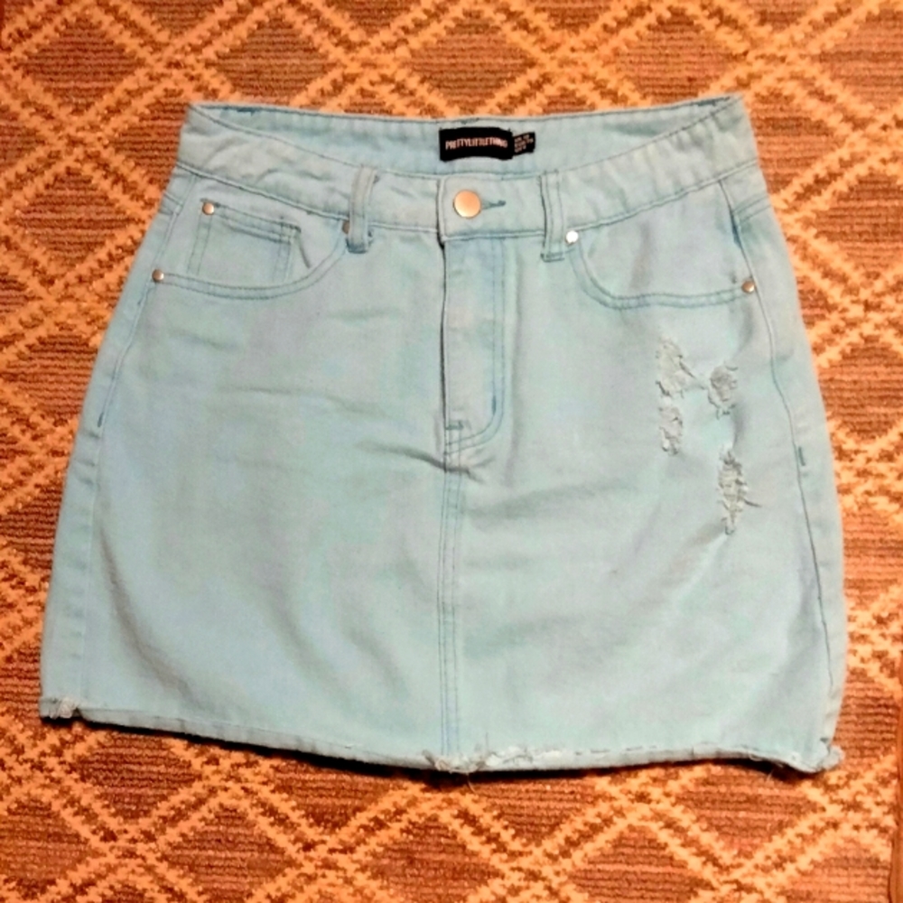 Pretty little thing blue jean mini skirt